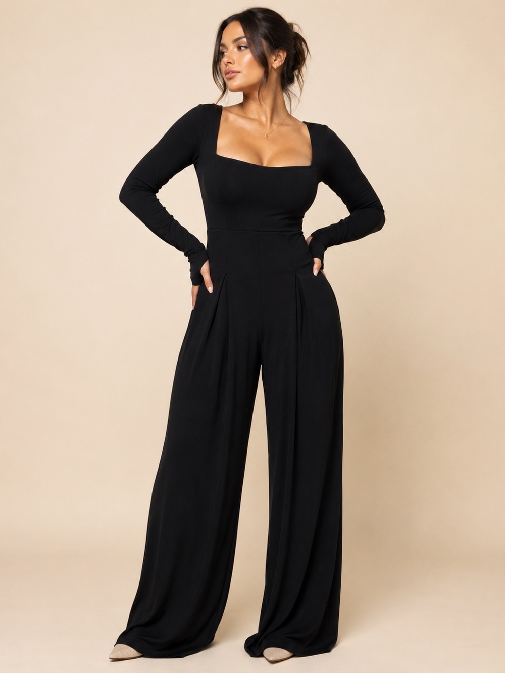 Popflex Go With The Flow Long Sleeve Jumpsuit - SZ Small Petite ✨NWT✨